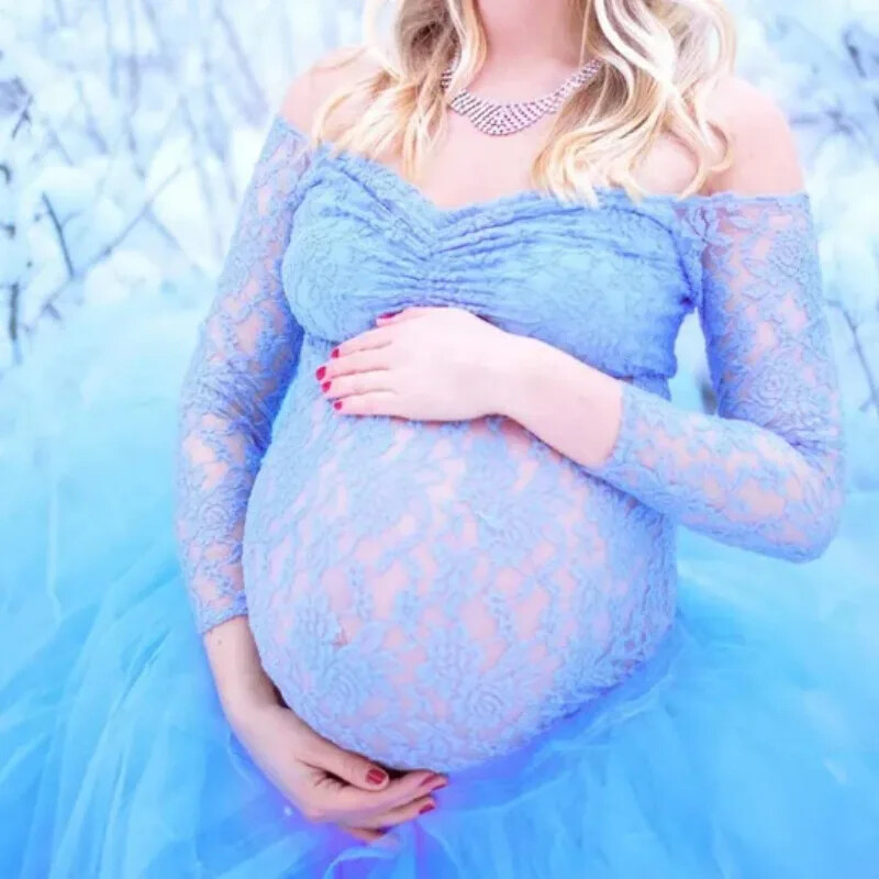 Hosszú ujjú kismama ruha csipke maxi ruha terhes női ruhák fotózás terhes ruha kismama ruhák fotózáshoz