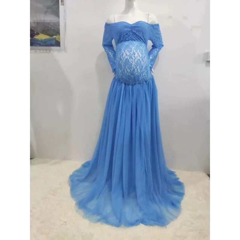 Hosszú ujjú kismama ruha csipke maxi ruha terhes női ruhák fotózás terhes ruha kismama ruhák fotózáshoz