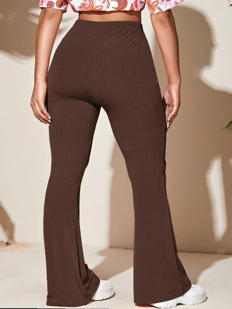 LW BASICS Plus Size High Waist Flared Strechy Παντελόνι Γυναικείο Παντελόνι Γιόγκα Κολάν γυμναστικής Φαρδύ Φαρδύ Killer Παντελόνι