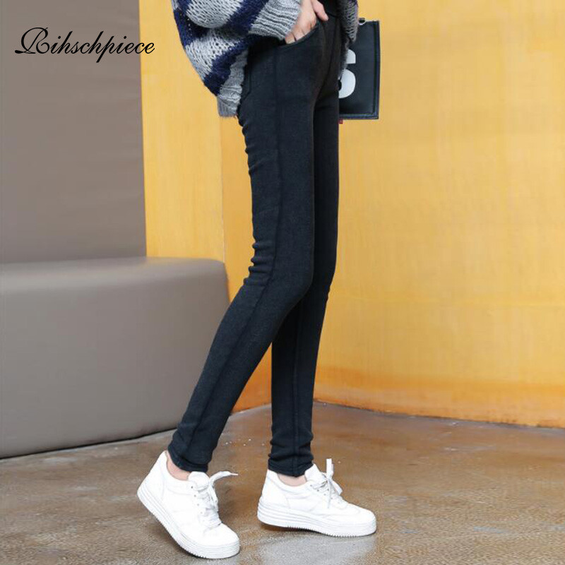 Rihschpiece Liela izmēra 6XL Velvet Legingi Sieviešu džinsi Bikses Flīss Augsts Viduklis Biezs Jeggings Silti Push Up Bikses RZF1543