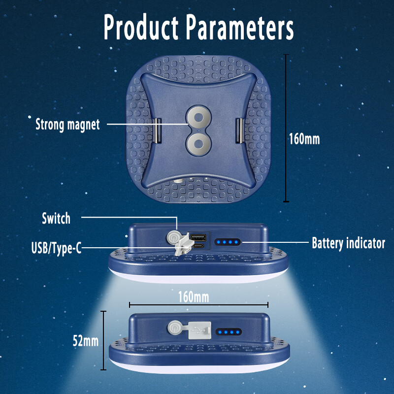 MOSLIGHTING 80W punjiva, kampiranje, jako svjetlo, magnet za zumiranje, prijenosna svjetiljka, šatorska svjetiljka, radna rasvjeta za održavanje, LED