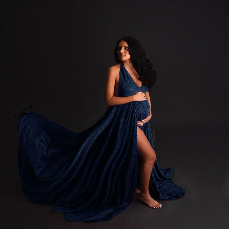 Haine de sarcină Fotografie însărcinată Fusta lungă Fotografie de maternitate Recuzită Gât în V Rochii lungi Noua ședință foto de sarcină