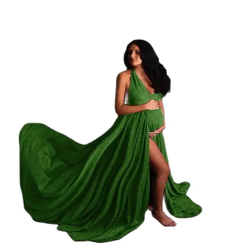 Haine de sarcină Fotografie însărcinată Fusta lungă Fotografie de maternitate Recuzită Gât în V Rochii lungi Noua ședință foto de sarcină