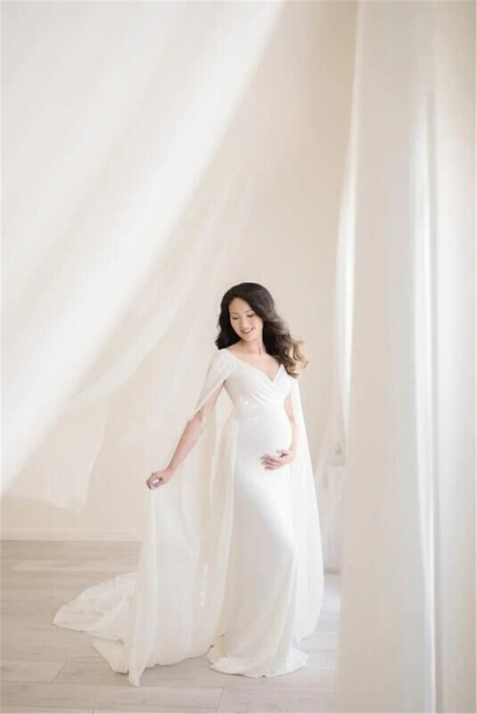 Váll nélküli hosszú terhességi ruha fotózás kellékek farok maxi ruha fotózáshoz terhes nők ruhái kismama ruhák