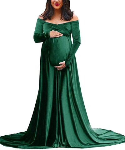 Pikk raseduskleit Pleuche Elegence raseduskleidid fotograafia Maxi raseduskleit fotorekvisiit rasedatele