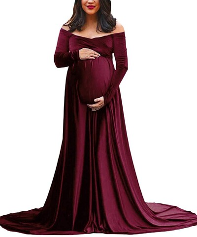Pikk raseduskleit Pleuche Elegence raseduskleidid fotograafia Maxi raseduskleit fotorekvisiit rasedatele