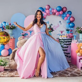 Trudničke haljine za fotografiranje Baby Shower Snimanje u trudnoći Seksi čipkana duga suknja s okruglim izrezom Fotografski rekviziti za trudnice