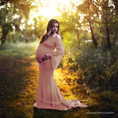 Kismama fotózás kellékek Kismama ruhák fotózáshoz Hosszú csipkés terhességi ruha fotózás terhes nők ruházata