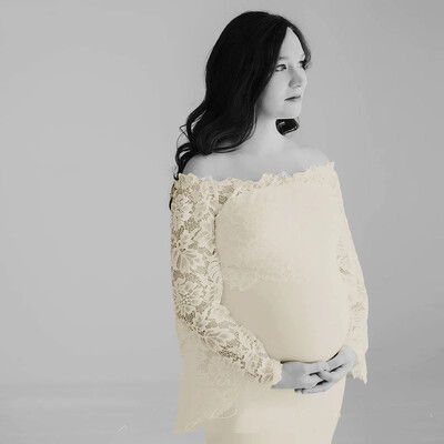 Kismama fotózás kellékek Kismama ruhák fotózáshoz Hosszú csipkés terhességi ruha fotózás terhes nők ruházata