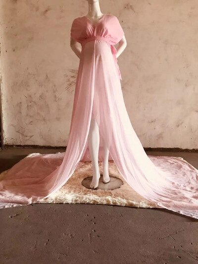 Ženska haljina od šifona u obliku sirene za trudnice, elegantna, s V izrezom, elegantnog kroja, dugačka, maksi haljina za tuširanje za bebe za rekvizit za fotografiranje