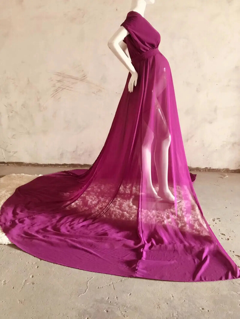 Ženska haljina od šifona u obliku sirene za trudnice, elegantna, s V izrezom, elegantnog kroja, dugačka, maksi haljina za tuširanje za bebe za rekvizit za fotografiranje