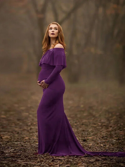 Garš lakats Grūtnieču fotografēšanai Rekvizīti Grūtnieču kleitas no pleciem Grūtnieču kleita fotosesijām Sieviešu grūtniecības kleita