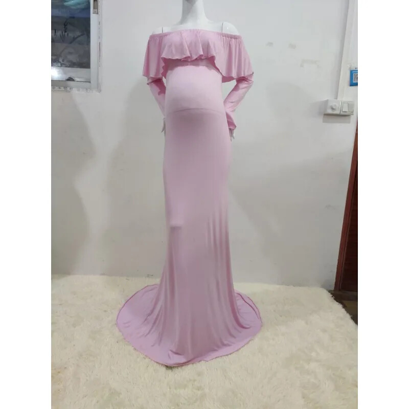 Garš lakats Grūtnieču fotografēšanai Rekvizīti Grūtnieču kleitas no pleciem Grūtnieču kleita fotosesijām Sieviešu grūtniecības kleita