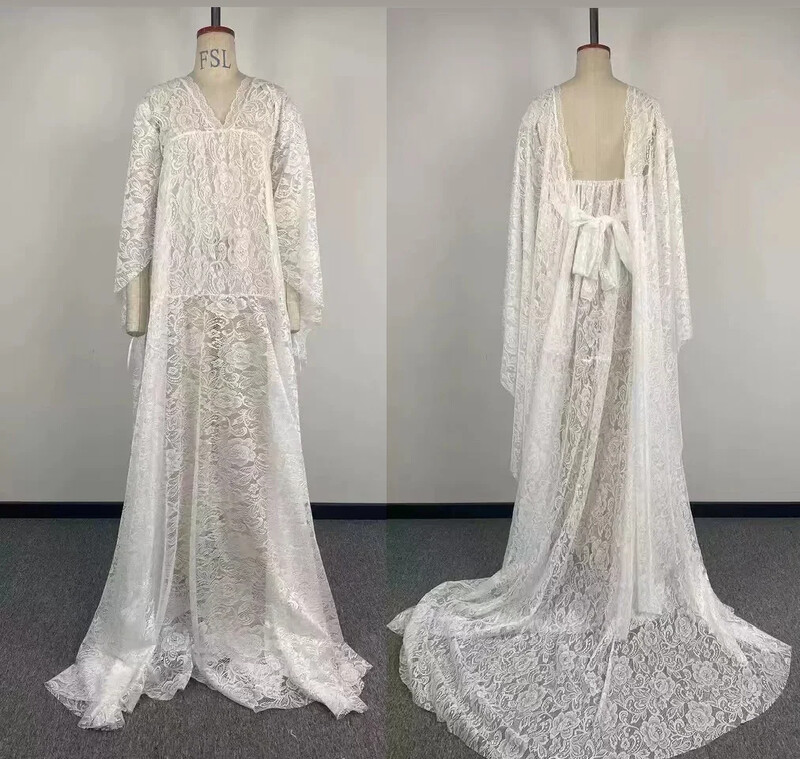 Ženska haljina dugih rukava Rekviziti Haljina za fotografiranje Prom za trudnice S volanima za trudnice Baby Shower Duga haljina za trudnice Boho stil