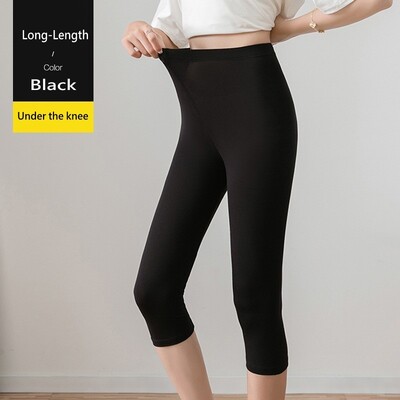 Vienkrāsains Modal legingi Women Workout Liela izmēra capri Legingi High Stretch Casual Slimming Basic īsas bikses