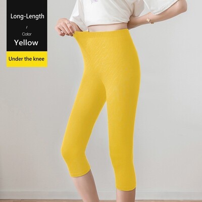 Vienkrāsains Modal legingi Women Workout Liela izmēra capri Legingi High Stretch Casual Slimming Basic īsas bikses