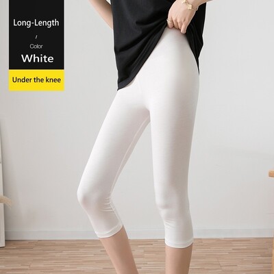 Vienkrāsains Modal legingi Women Workout Liela izmēra capri Legingi High Stretch Casual Slimming Basic īsas bikses