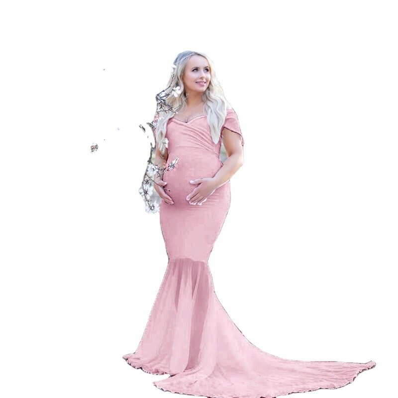 Seksīgas grūtnieču kleitas ar šķeltu priekšpusi gara grūtniecības fotografēšanas kleita ar mežģīnēm šifona grūtniecēm Maxi kleita foto rekvizīti