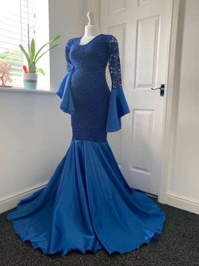 Sieviešu mežģīņu kleita ar garām piedurknēm fotosesijai Mermaid Maxi fotografēšanas kleita bērnu dušas foto rekvizīti