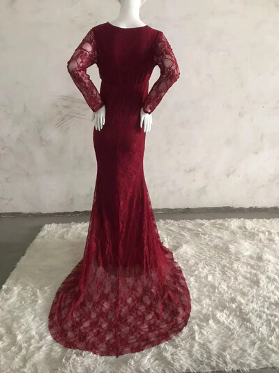 Eleganta grūtnieču kleita, seksa mežģīņu kleita, liela izmēra kleita grūtniecēm, apģērbs, fotografēšana, grūtniecības kleita, garām piedurknēm, foto aksesuāri, piederumi