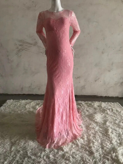 Eleganta grūtnieču kleita, seksa mežģīņu kleita, liela izmēra kleita grūtniecēm, apģērbs, fotografēšana, grūtniecības kleita, garām piedurknēm, foto aksesuāri, piederumi