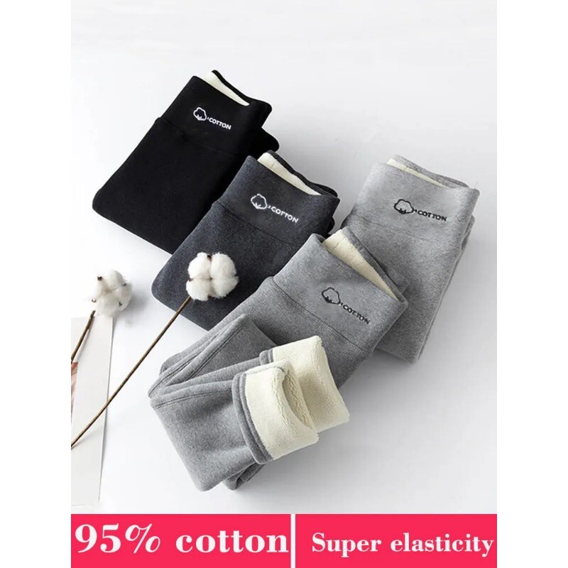 Sieviešu legingi Ziemas jēra kašmira siltie legingi ar vilnas plānas kokvilnas samta termiski augstu vidukli, mucas paceļamas elastīgās zeķubikses