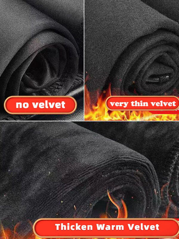 Jambiere de iarnă din piele PU de dimensiuni mari Qisin, jambiere îngroșate, calde, cu talie înaltă, pantaloni din piele neagră pentru femei