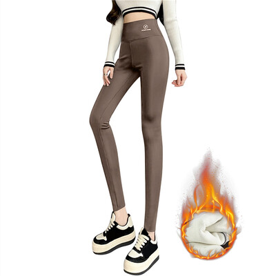 Sievietēm Silti Legingi Apakšveļa Vidukļa Bikses Flīs Stingras Termobikses Ikdienišķas Kašmira Bikses Sievietēm 2024. gada rudens ziema