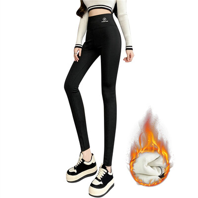 Sievietēm Silti Legingi Apakšveļa Vidukļa Bikses Flīs Stingras Termobikses Ikdienišķas Kašmira Bikses Sievietēm 2024. gada rudens ziema