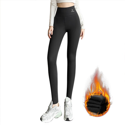 Sievietēm Silti Legingi Apakšveļa Vidukļa Bikses Flīs Stingras Termobikses Ikdienišķas Kašmira Bikses Sievietēm 2024. gada rudens ziema