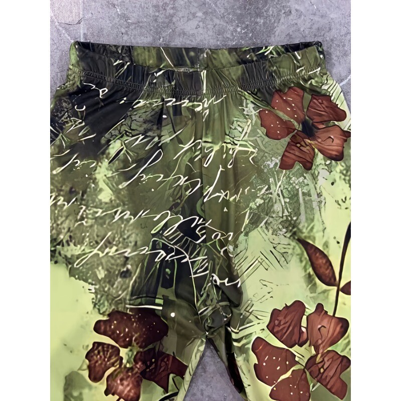 Liela izmēra 1XL-5XL Sieviešu retro, ziedu, šauri pieguļoši legingi Ikdienas elastīgi etniskā stila legingi ar apdruku