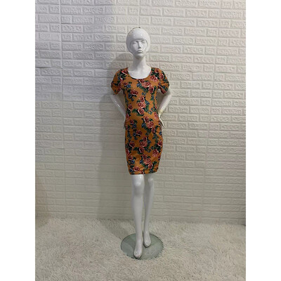 Imprimare Haine de maternitate Fotografie Îmbrăcăminte Rochie lungă mijlocie Rochii subțiri cu gât rotund Haine de sarcină Recuzită pentru ședințe foto