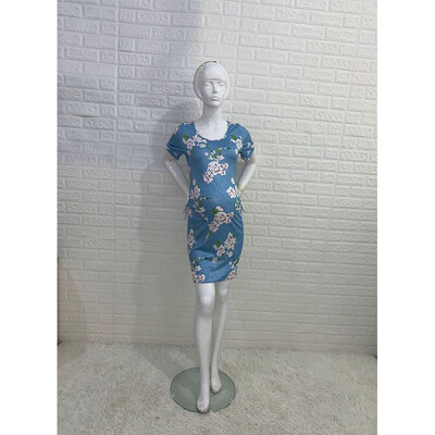 Imprimare Haine de maternitate Fotografie Îmbrăcăminte Rochie lungă mijlocie Rochii subțiri cu gât rotund Haine de sarcină Recuzită pentru ședințe foto