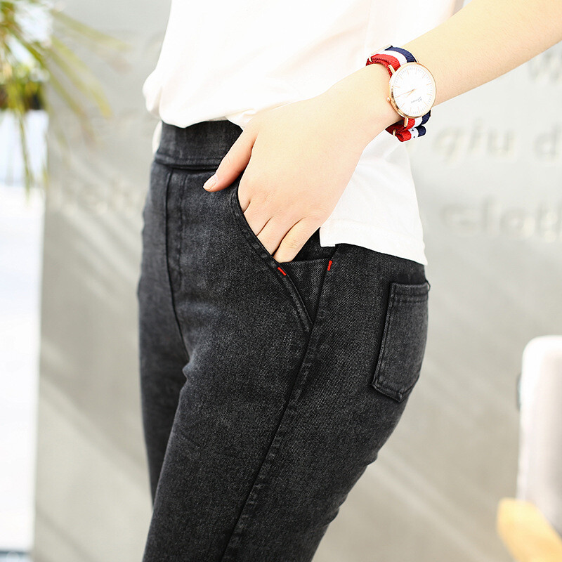 5XL Liela izmēra sieviešu Rudens Ziemas Zīmuļu Bikses Slim Elastīgas Mazas Bikses Plānas Bikses Melnas Legingi Sieviešu apģērbi Zīmuļu bikses