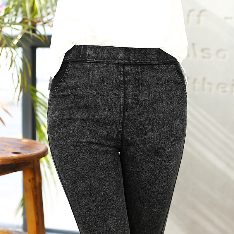 5XL Liela izmēra sieviešu Rudens Ziemas Zīmuļu Bikses Slim Elastīgas Mazas Bikses Plānas Bikses Melnas Legingi Sieviešu apģērbi Zīmuļu bikses