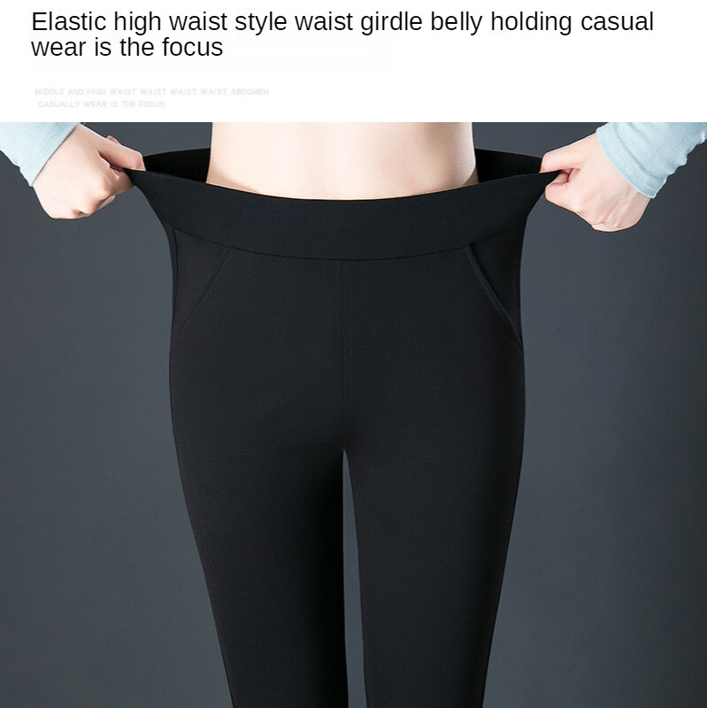 Sieviešu bikses ar īsu platumu pavasarī un rudenī Jaunas ikdienas bikses ar augstu vidukli Trikotāžas bikses Sieviešu bikses