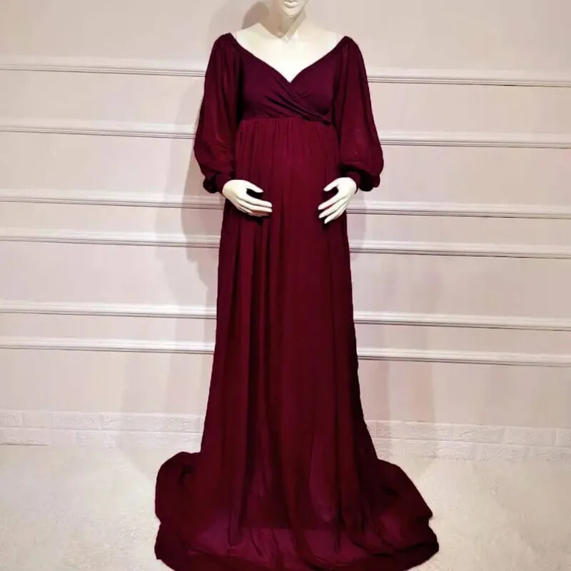 Accesorii foto de maternitate lungi sexy Rochie de sarcina pentru rochii de dus pentru bebelusi din sifon pentru femei gravide Rochie maxi Sedinte foto 2024