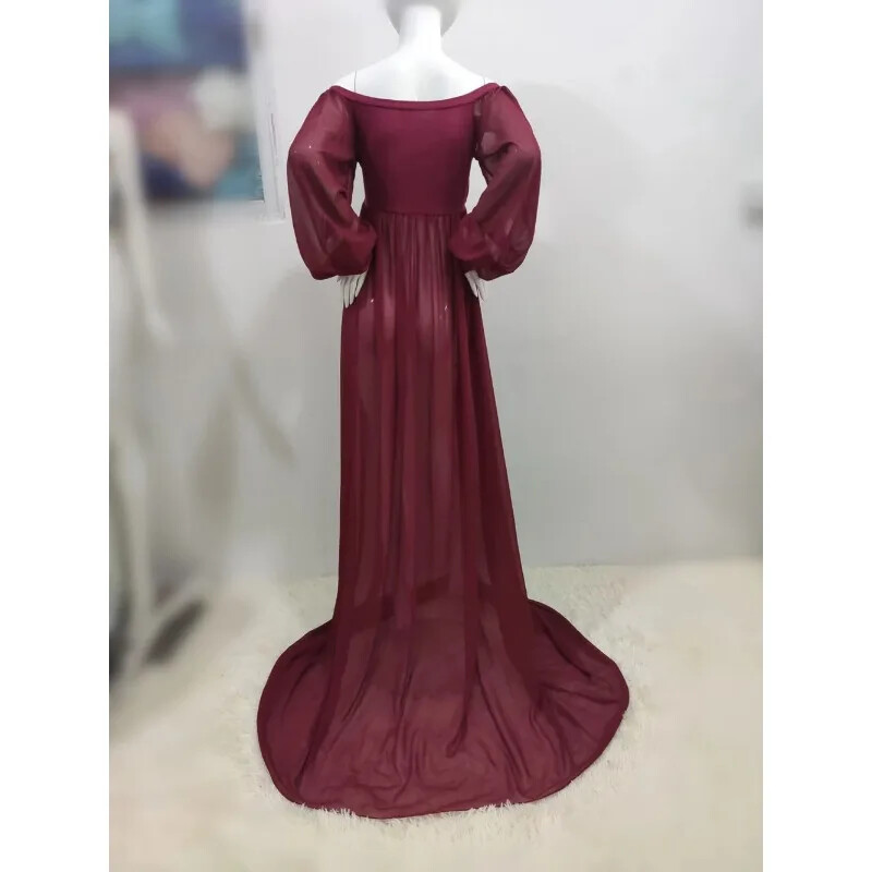 Accesorii foto de maternitate lungi sexy Rochie de sarcina pentru rochii de dus pentru bebelusi din sifon pentru femei gravide Rochie maxi Sedinte foto 2024