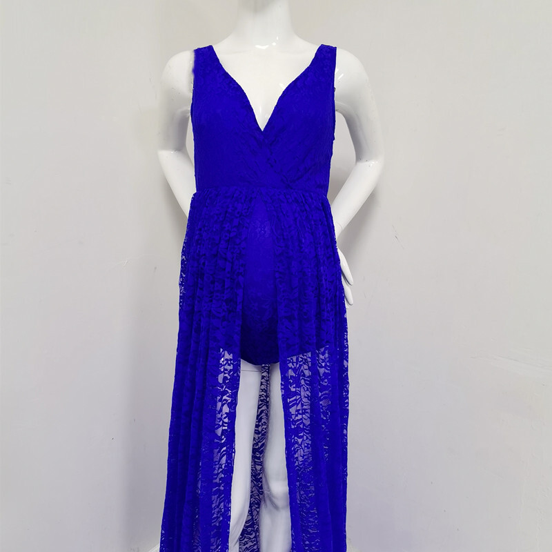 Rochii lungi de maternitate din dantelă pentru ședințe foto Rochie de sarcină fantezică sexy pentru femei însărcinate în fața despicată Rochie maxi pentru fotografie Prop Nou