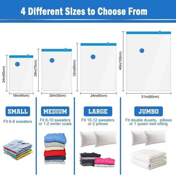 5 Combo Vacuum Storage Bags with Pump for Clothes Comforters Organizer συσκευασίας σπιτιού