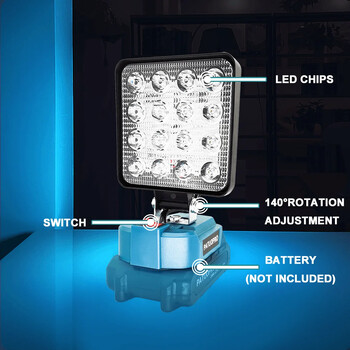 Ασύρματο ElectricWork Light LED Spotlight Φανάρι Flood Light για μπαταρία Makita 18V (Χωρίς μπαταρία)