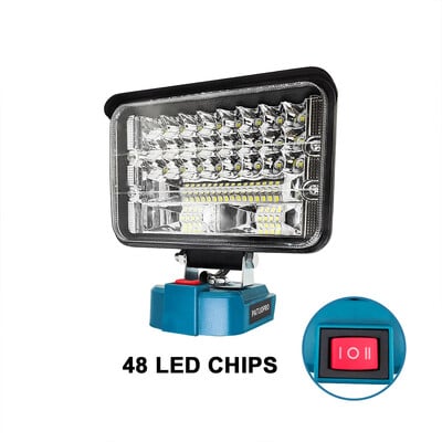 Bezvada elektriskās darba gaismas LED prožektoru laternas plūdu gaismas lukturītis Makita 18V akumulatoram (bez akumulatora)