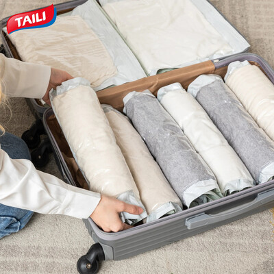 TAILI Travel Vacuum Storage Bag Τσάντα συμπίεσης κενού Επαναχρησιμοποιήσιμη Τσάντα εξοικονόμησης τσάντων για ενδύματα Αποσκευές για συσκευασία βαλιτσών