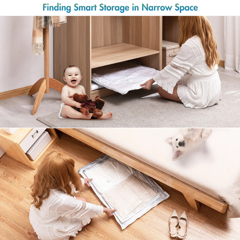 TAILI Geantă de depozitare în vid de călătorie Geantă de compresie în vid Saci roll-up reutilizabile Geantă de economisire pentru haine Bagaje pentru împachetat valize