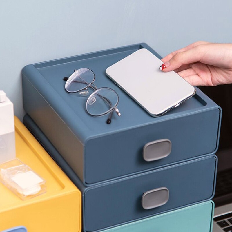 Krāsains darbvirsmas saliekams atvilktņu uzglabāšanas kastīte Juvelierizstrādājumu kosmētikas konteiners Drop piegāde