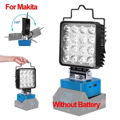 24 W/48 W bezvadu LED darba gaisma Makita Spilgtuma uzlādējama plūdu nakts apgaismojuma āra kempinga lampa avārijas darba vietai
