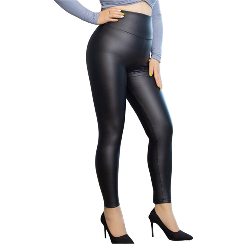 Ženske tajice od umjetne kože od mat kože visokog struka, velike veličine, dobre rastezljive PU kože, sitne XXS do 2XL veće veličine
