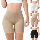 Seamless Ice Silk Safety Short Bikses Sieviešu Plānas Liela izmēra Augsts Viduklis Zem Svārkiem Bokseri Biksītes Pret berzes augšstilbu drošības šorti