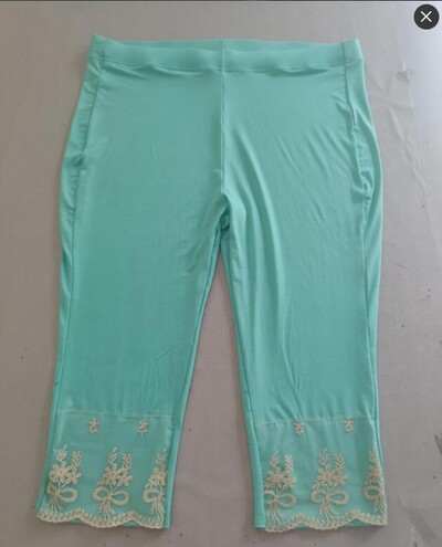 Női leggings vékony pamut 3/4 Capri magas derékú haskontroll embodiary csipke rövid lábszár nagy méret 7XL 6XL 5XL XS fehér fekete