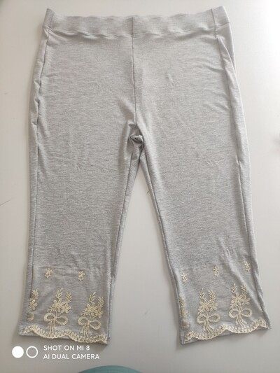Női leggings vékony pamut 3/4 Capri magas derékú haskontroll embodiary csipke rövid lábszár nagy méret 7XL 6XL 5XL XS fehér fekete
